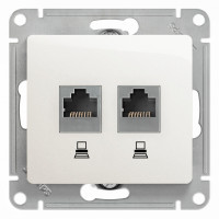 Розетка компьютерная 2-ая RJ45 Cat. 5e, Перламутр, Glossa SE GSL000685KK