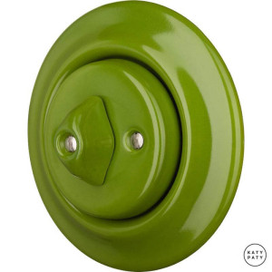 Выключатель поворотный 1 кл. проходной, ярко-зеленый глянцевый, Katy Paty NICHG6