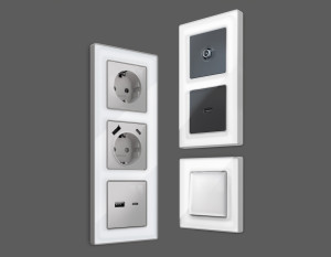 Рамка 2 местная стекло органическое, Белый/Серебро, ALFA Arctic Ambrella Volt AF580132