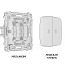 Выключатель 2 кл. проходной с/подсв. (3200K), Белый матовый, OMEGA Quant Ambrella Volt MO124030