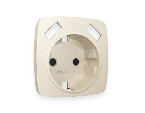 Лицевая панель розетки с З/К и USB зарядкой А+А с шторками, Бежевый матовый, OMEGA Quant Ambrella Volt OP3290