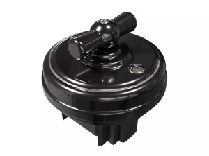 Выключатель фарфоровый 1 кл. без рамки (2 положения), Платина\Черный ТМ МезонинЪ GE70401-52k