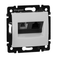 Розетка комп.+телеф. RJ45+RJ11 Cat. 5e, белый, Valena Classic Legrand 770080