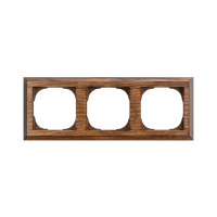 Рамка 3 местная деревянная под электрику JUNG/ABB Basic 55 на бревно D220, Орех, DecoWood СМО553-220