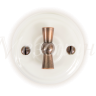 Выключатель фарфоровый 1 кл. проходной (2 положения), Белый, ТМ МезонинЪ GE70404-01