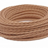 Ретро кабель витой 3x0,75 Какао, Interior Wire ПРВ3075-ККО (1 метр)