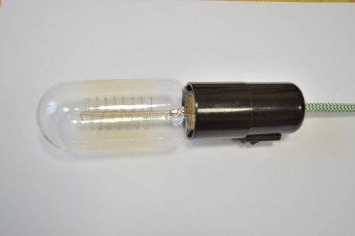 Ретро патрон бакелит с выключателем Е27, черный, PL27BNLIN Euro-Lamp