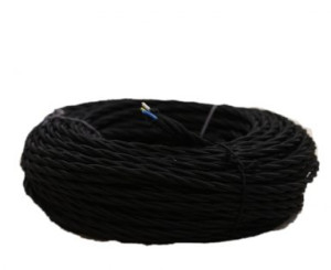 Ретро кабель витой 3x2,5 Черный, Villaris 1032504 (1 метр)