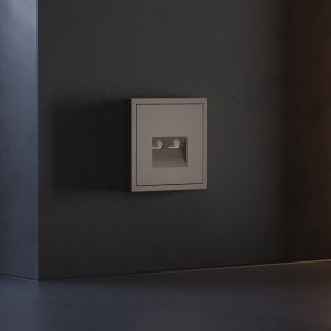 Лицевая панель для розетки компьютерной 2-ой RJ45+RJ45 Cat.6, Капучино, S70 Voltum VLS001414