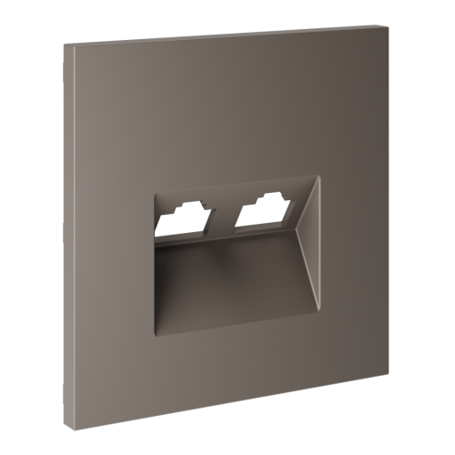 Лицевая панель для розетки компьютерной 2-ой RJ45+RJ45 Cat.6, Капучино, S70 Voltum VLS001414