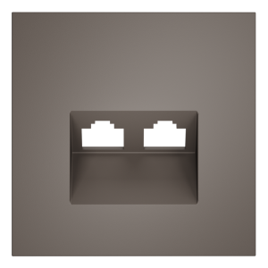 Лицевая панель для розетки компьютерной 2-ой RJ45+RJ45 Cat.6, Капучино, S70 Voltum VLS001414