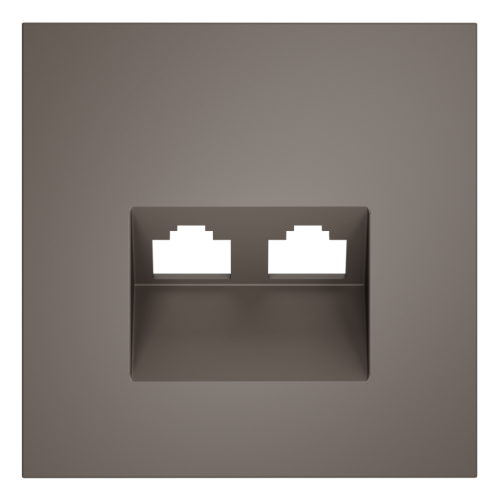 Лицевая панель для розетки компьютерной 2-ой RJ45+RJ45 Cat.6, Капучино, S70 Voltum VLS001414