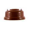 Розетка телефонная RJ11, керамика, коричневый, серебристая фурнитура, Leanza РТКС