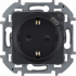 Розетка с З/К со встроенной USB зарядкой, антрацит, INSPIRIA Legrand 673773