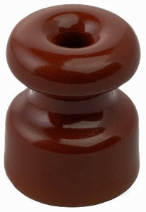 Кабельный изолятор керамика, коричневый, Retrika RI-02202