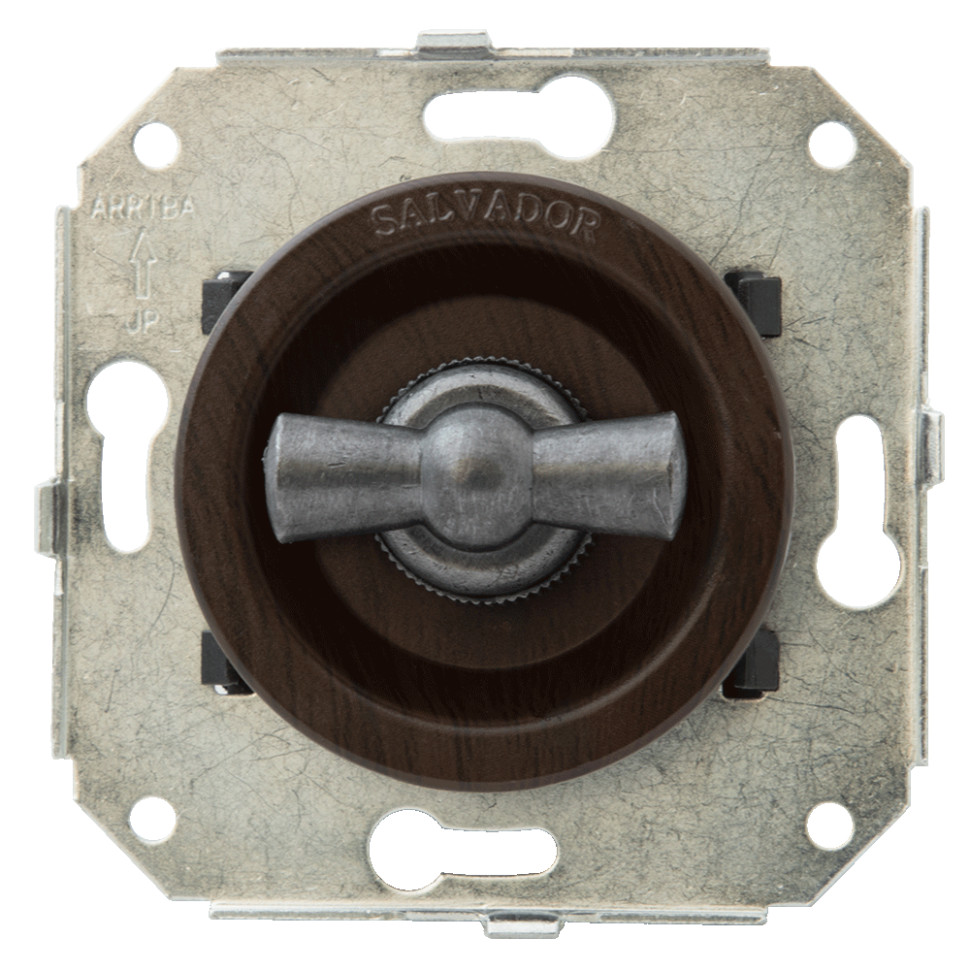 Выключатель поворотный на 4 положения (внутренний монт.), венге/серебро, Salvador CL21WG.SL