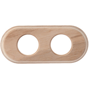 Рамка 2 местная деревянная (внутренний монт.), овал, Дуб неокрашенный, Salvador С22НК