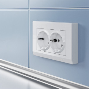 Розетка двойная с З/К без шторок 16А 250В, Белый, Werkel W1172001