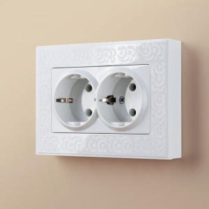 Розетка двойная с З/К без шторок 16А 250В, Белый, Werkel W1172001