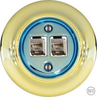 Розетка комп. фарфоровая RJ45 cat.6е, лимонный металлик, Katy Paty PELUGsCat6a