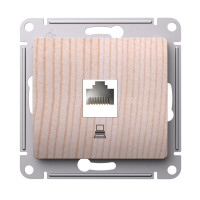 Розетка компьютерная RJ45 Cat. 5e, Сосна, Glossa SE GSL001581K