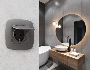 Рамка 4 местная пластик, Антрацит серый, OMEGA Ecta Ambrella Volt OF140654