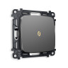Выключатель 1 кл. проходной с/подсв. (3200K), Антрацит серый, OMEGA Quant Ambrella Volt MO652030