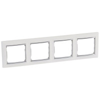 Рамка 4 местная, белый-серебряный, Valena Classic Legrand 770494