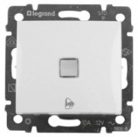 Кнопка без фиксации с подсветкой "звонок", белый, Valena Classic Legrand 774215