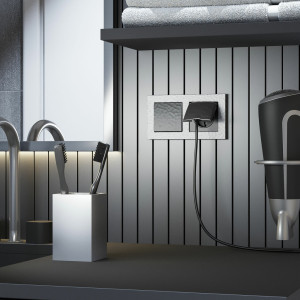 Выключатель 1 кл. проходной, Hammer черный, Werkel W1212008