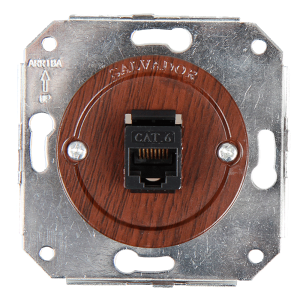 Розетка компьютерная RJ45 (внутренний монт.), Вишня, Salvador CL.INT.CH