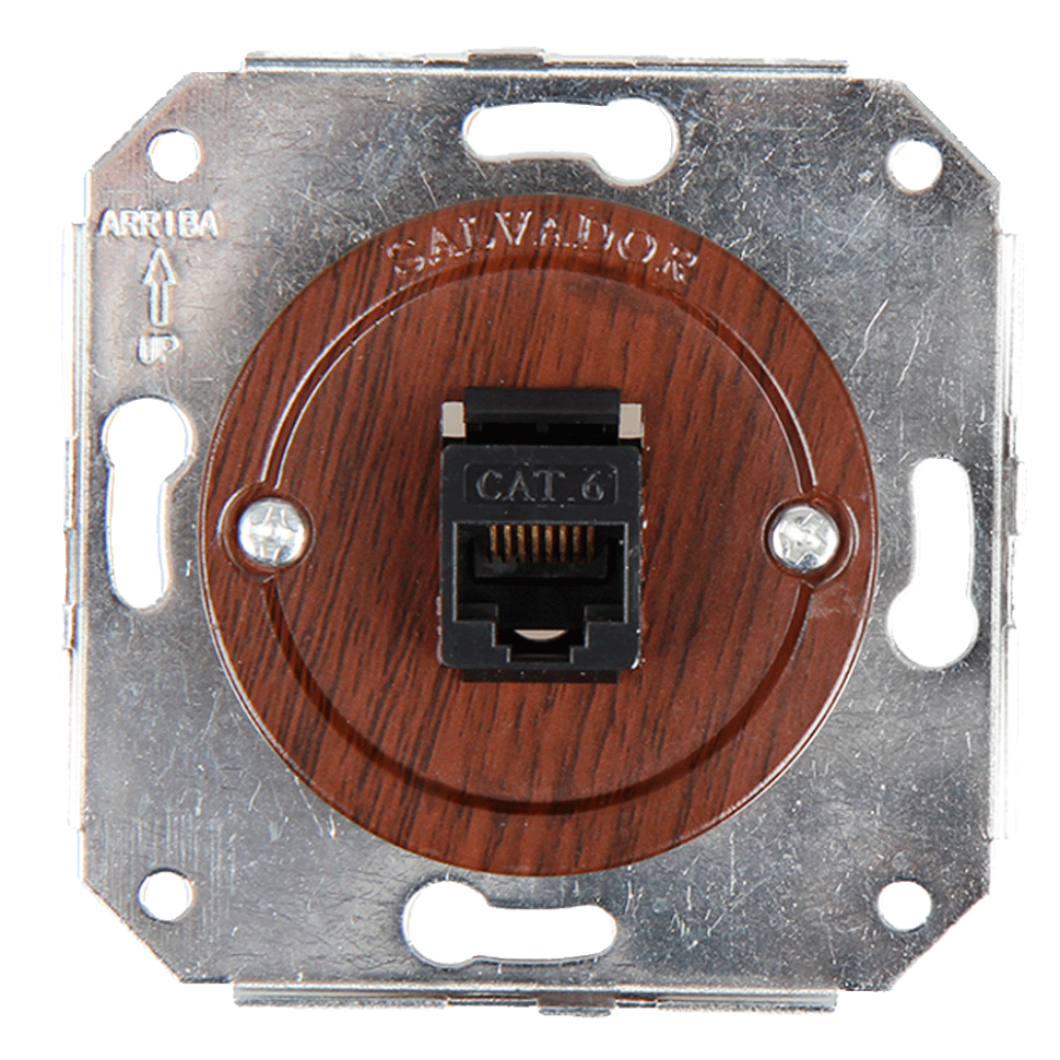 Розетка компьютерная RJ45 (внутренний монт.), Вишня, Salvador CL.INT.CH