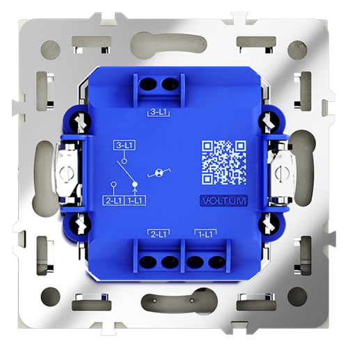 Выключатель проходной 1кл. с подсв., Сталь, Voltum S70 VLS010405