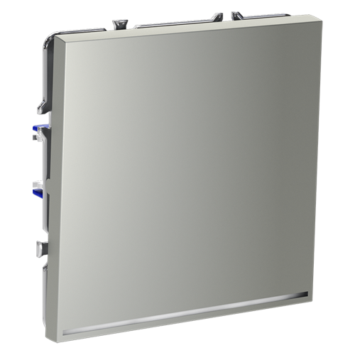 Выключатель проходной 1кл. с подсв., Сталь, Voltum S70 VLS010405