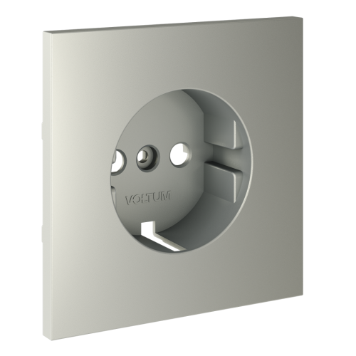 Лицевая панель для розетки с З/К, Сталь, S70 Voltum VLS000605