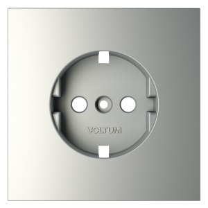 Лицевая панель для розетки с З/К, Сталь, S70 Voltum VLS000605