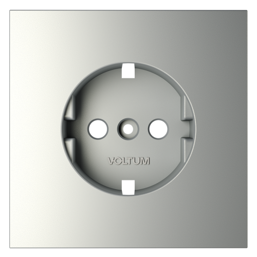 Лицевая панель для розетки с З/К, Сталь, S70 Voltum VLS000605