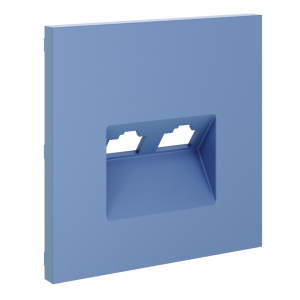 Лицевая панель для розетки компьютерной 2-ой RJ45+RJ45 Cat.6, Деним, S70 Voltum VLS001415