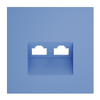 Лицевая панель для розетки компьютерной 2-ой RJ45+RJ45 Cat.6, Деним, S70 Voltum VLS001415