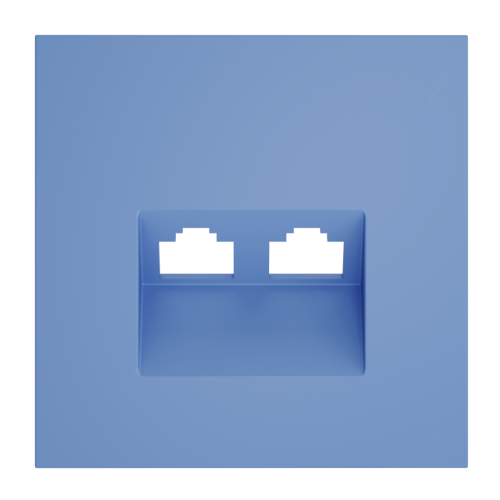 Лицевая панель для розетки компьютерной 2-ой RJ45+RJ45 Cat.6, Деним, S70 Voltum VLS001415