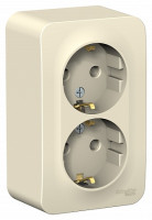 Розетка 2 местная с З/К без шторок 16А 250В, Молочный, Blanca SE BLNRA010212