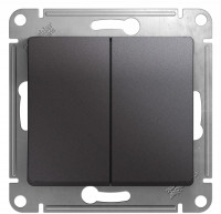 Выключатель 2 кл. проходной, Графит, Glossa SE GSL001365