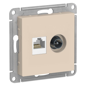 Розетка комп.+тв. RJ45+TV Cat. 5e, Бежевый, AtlasDesign SE ATN000289