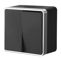 Выключатель 2 кл., герметичный IP44, Черный/хром, Gallant Werkel W5020235