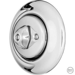 Выключатель поворотный 1 кл. проходной, серебряный глянцевый, Katy Paty OPARG6