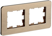 Рамка 2 местная, металл, Шампань RE AL, Brite IEK BR-M22-M-21-K37