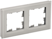 Рамка 2 местная, стекло, Дымчатый, Brite IEK BR-M22-G-K30