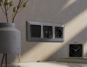 Рамка 2 местная пластик, Сталь матовый, ALFA Line Ambrella Volt AF110502