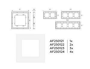 Рамка 3 местная пластик, Белый матовый, ALFA Qubi Ambrella Volt AF250123