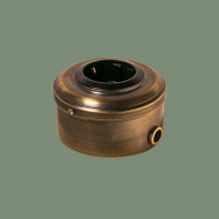 Ретро розетка латунь с З/К и шторками, темная латунь, ДИП-200 Romatti D220-7